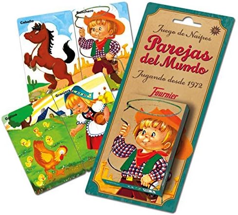 Spanish Old Maid Kids Game Playing Cards by Fournier - Juego de Naipes Infantiles Parejas del Mundo by Naipes Heraclio Fournier