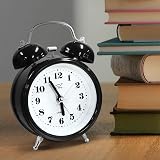 OWill Twin Bell Alarm Clock 4 Inches Loud Battery Operated Retro Bedside view 6