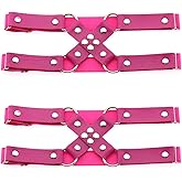 alisikee Adjustable Leg Garter Belt, Elastic Punk Cross Thigh Garters for Women, 1 Pair