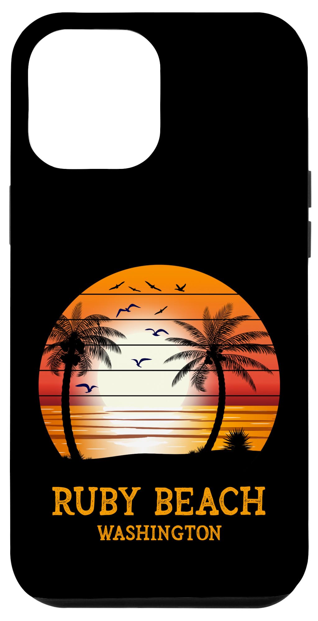 iPhone 12 Pro Max Ruby Beach Washington Vintage Sunset Retro Summer Vacay Sun Case