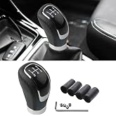 LAINLOY 5 Speed Shift Knob, Manual Gear Shifter Knob, Leather Automotive Gear Stick Shifting Handle, Car Manual Driving Transmissions Fit Most Cars (Black)