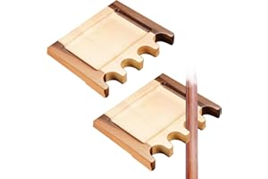 HSOKEW 2pcs Pool Stick Holder, Wooden Cue Holder Portable Cue Stick Holder 4 Cue Stick Claw Rack Hold Bar or Chair Weighted Solid Wood with Rounded Edge Mini Stick Holder for Pool Cues