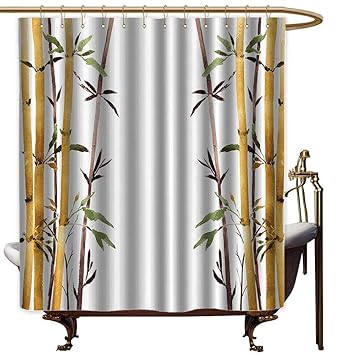 Amazon Com Shower Curtains Fabric Without Hooks Bamboo House
