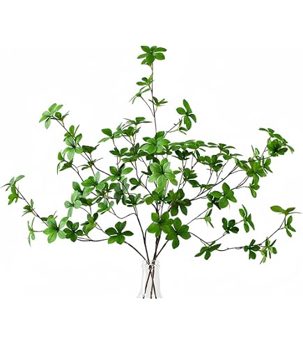 Avoik Tiges végétales artificielles, 120 cm Branches artificielles Feuilles artificielles Ficus Artificiel pour Maison, Bureau, hôtel, Vase, décoration de Jardin, 2 pièces