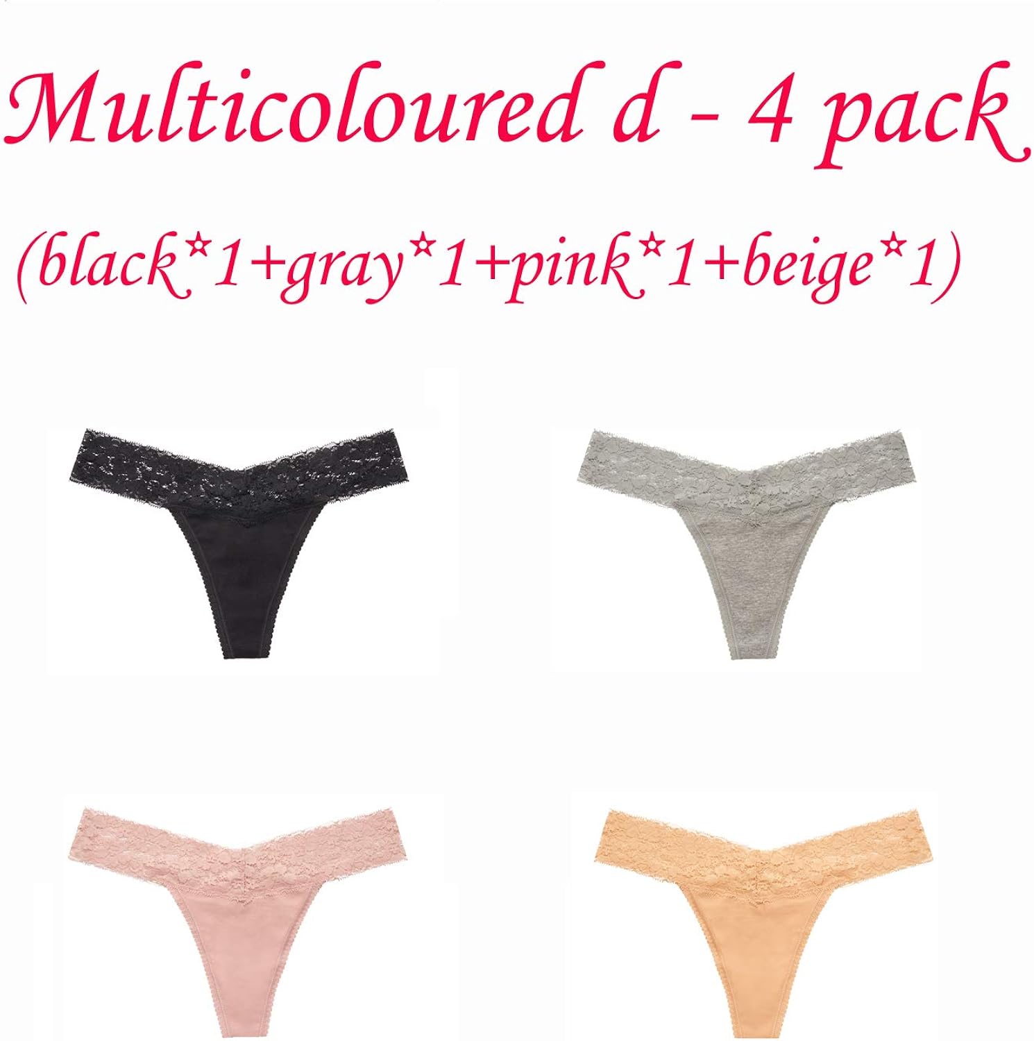 Women's Thongs, T Back Low Waist See Through Panties Cotton Seamless Lace Thongs for Women: Clothing