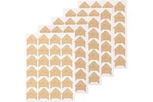 GOONAVI 15 Sheets 360 Pcs Cowhide Acid-Free Photo Corners Mounting Self Adhesive for DIY Photo Album Journal