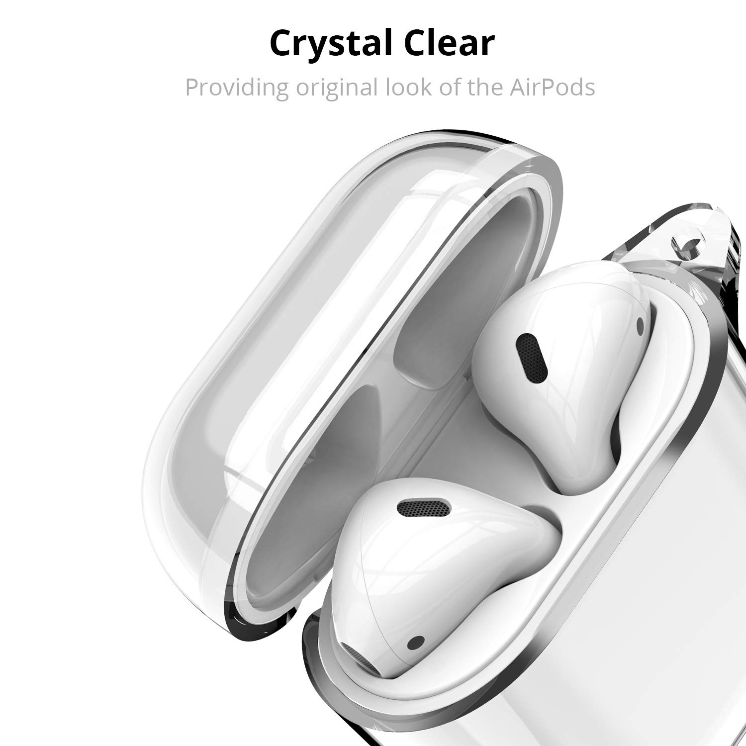 Custodia in silicone con moschettone per Apple Airpods V2 blu scuro