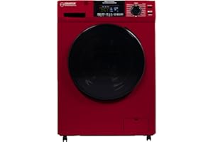 EQUATOR ADVANCED APPLIANCES Equator All-in-One Washer Dryer VENTLESS/VENTED PET cycle 1.62cf/15lbs+Portability Kit in White (MERLOT)