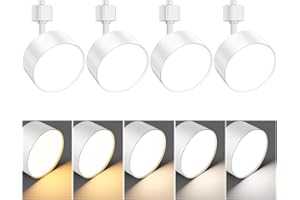 TuyuBEE 5 Color Diffuse LED Track Lighting Heads H Type Track Light Heads Dimmable Kitchen Track Lighting Fixtures Ceiling, Compatible with H Track Rails - Flicker Free CRI90+ 20W 2000lm, 4 Pack White