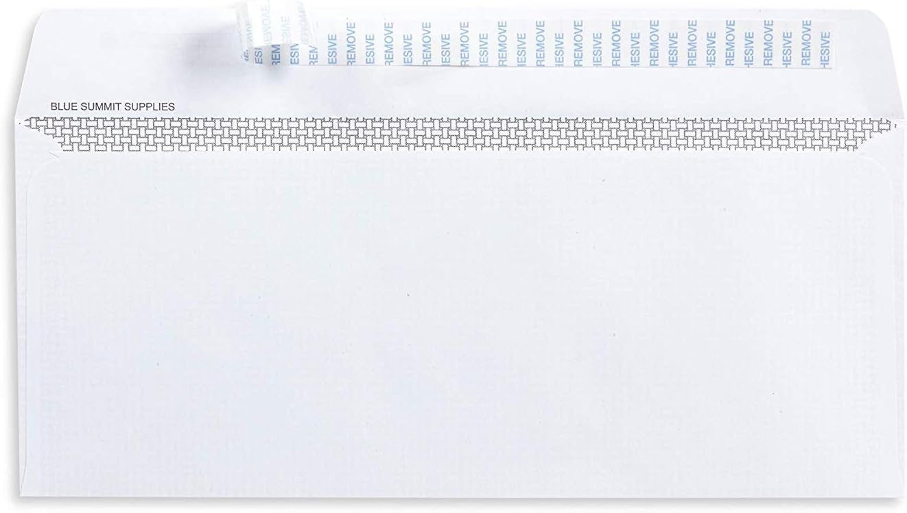 500 No. 10 Self Seal Security Envelopes - 10 Envelopes Self Seal Designed for Secure Mailing - Security Tinted with Printer Friendly Design - Number 10 Size 4 1/8 x 9 ½ Inch - Pack of 500 : Office Products
