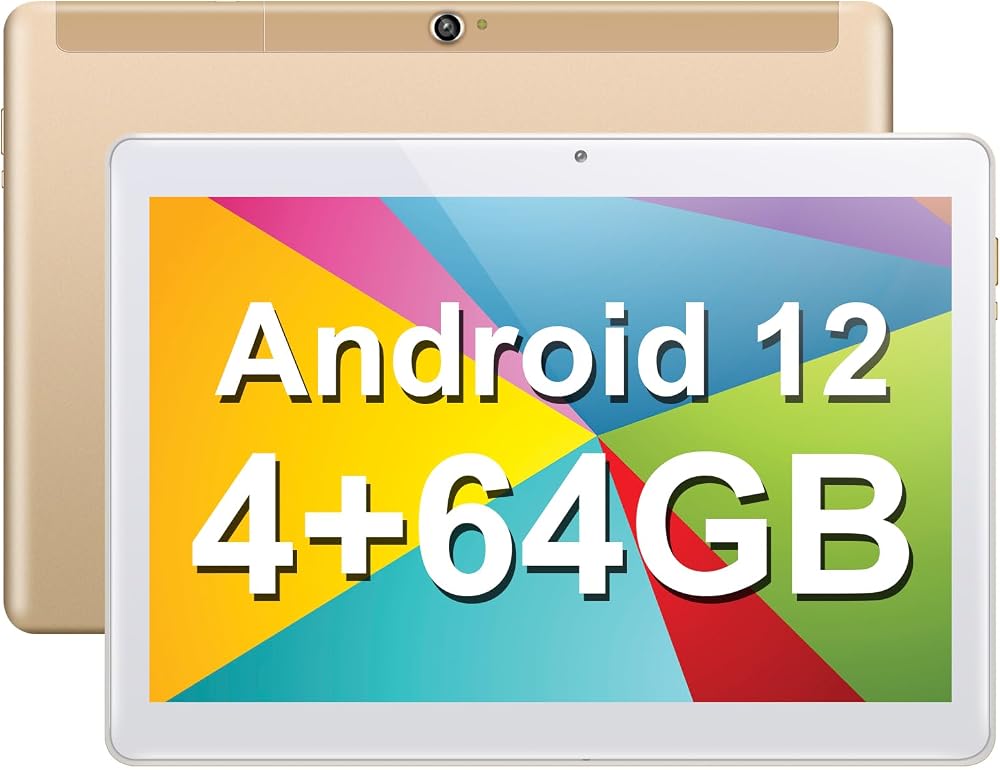 Padgene 10.1" Android 12 Tablet 4GB RAM 64GB ROM Octa-core 4G LTE WiFi FHD