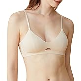 Zoe Jacobs Organic Pima Cotton Bra Wireless Padded Bralette Breathable Comfortable Bras for Women Everyday Triangle Bralette