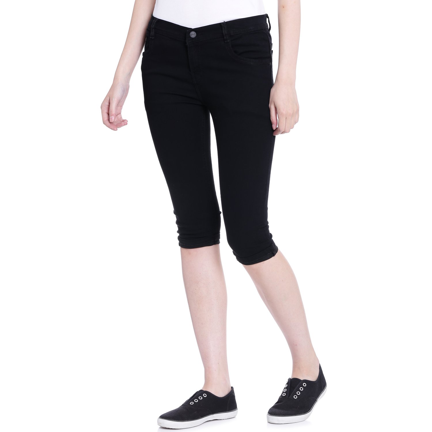 broadstar women denim black capri