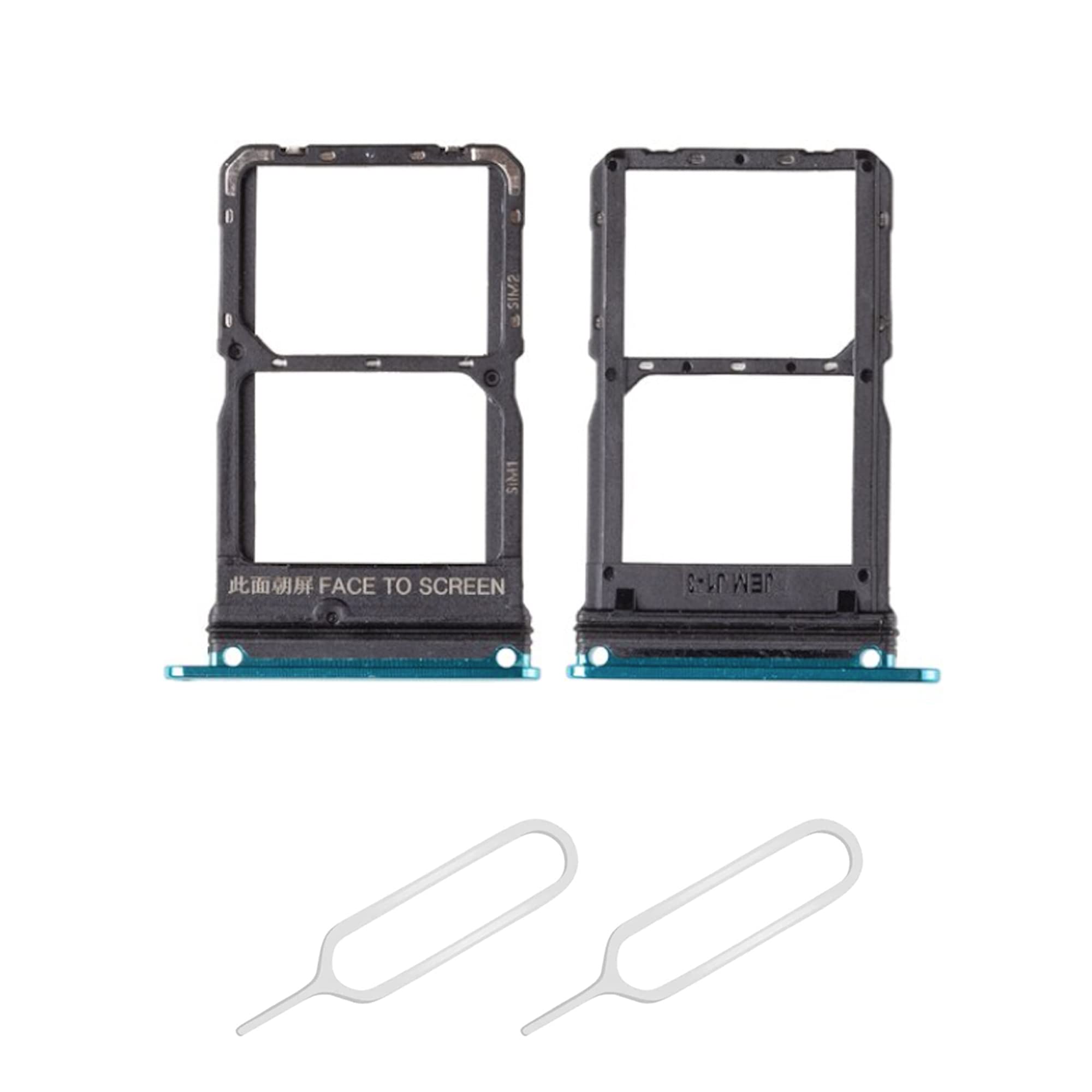 THE TECH DOCTOR Replacement Single Sim Tray Card Slot for Xiaomi Mi 10 with 2x Sim Pin Open Ejector Tool (Green)