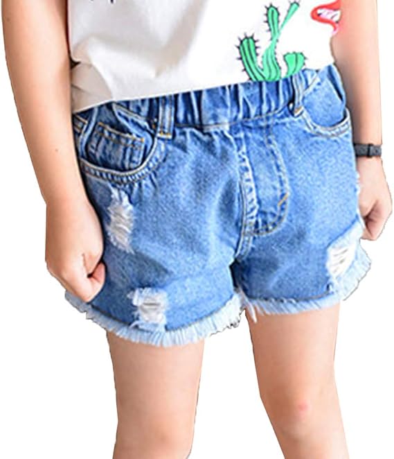children's high waisted denim shorts
