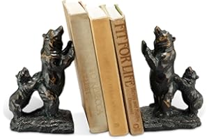 SPI Standing Bear Bookends (Pair) - Dark Bronze Resin - 8" High