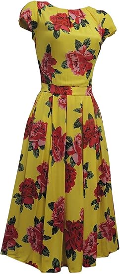 Nouveau Jaune Rosa Guerre Années 1930 40s Style Rétro