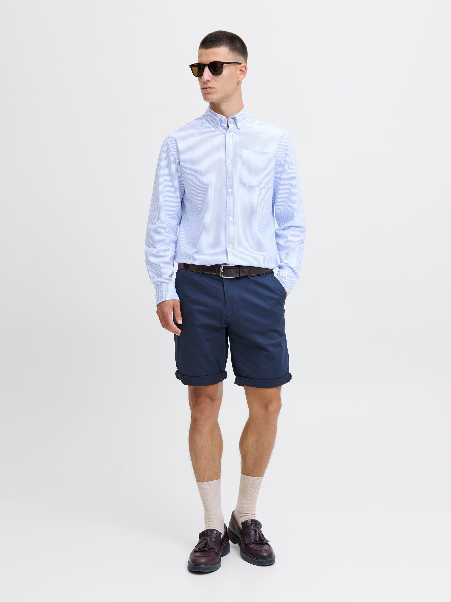 JACK & JONES Herren Chino Shorts Regular Fit 12165604,Navy Blazer,L 5