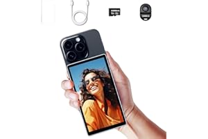 Shimbol CP5 5" Phone Vlog Selfie Monitor Screen w/Magnetic Silicone Case White, 1080P Alloy Shell Touch Screen Selfie Monitor with Bluetooth Remote Control for iPhone Android vlog, Live Streaming,etc.
