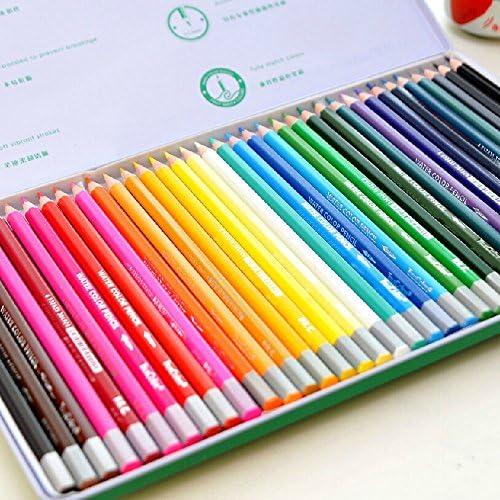 Bayam Watercolor Pencil / 36 Colored Pencils/ Water Soluble Coloring Pencil Set/ Hb /Metal Tin Case/ Assorted Colors Best Art Coloring, Painting, Sketching for Kids/ Teens/ Adults (36 colors)