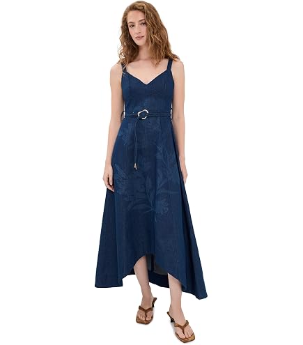 moon river asymmetrical cutout dress Women's Sleeveless Cut-Out Shirred midi Dress, Navy, S at Amazon Women's Clothing store Color:Dark Royal Blue Above $250 LaDivine CH189S A Line Square neck.Sleeveless.Allover print.Back zip