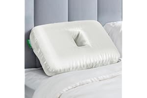ibigbean Ear Piercing Pillow - Breathable Big Ear Hole Pillow - with Satin Smooth Pillowcase - 15.9''L x 11''W x 4''H - Come with Portable Backpack