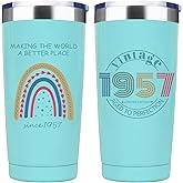 JOUWUI 69th Birthday Gifts For Women, 69 Year Old Birthday Gifts for Woman, 69th Birthday Decorations for Mom, Girlfriend, Sister, Wife, Grandma, Daughter, 1957 Vintage Tumbler 20 OZ
