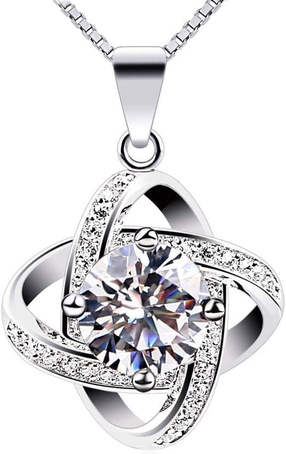 JUTOO Womens Ladies Necklaces Sale Clearance, Fashion Luxury Crystal Diamond Hollow Plated Silver Necklace Pendant Chain…