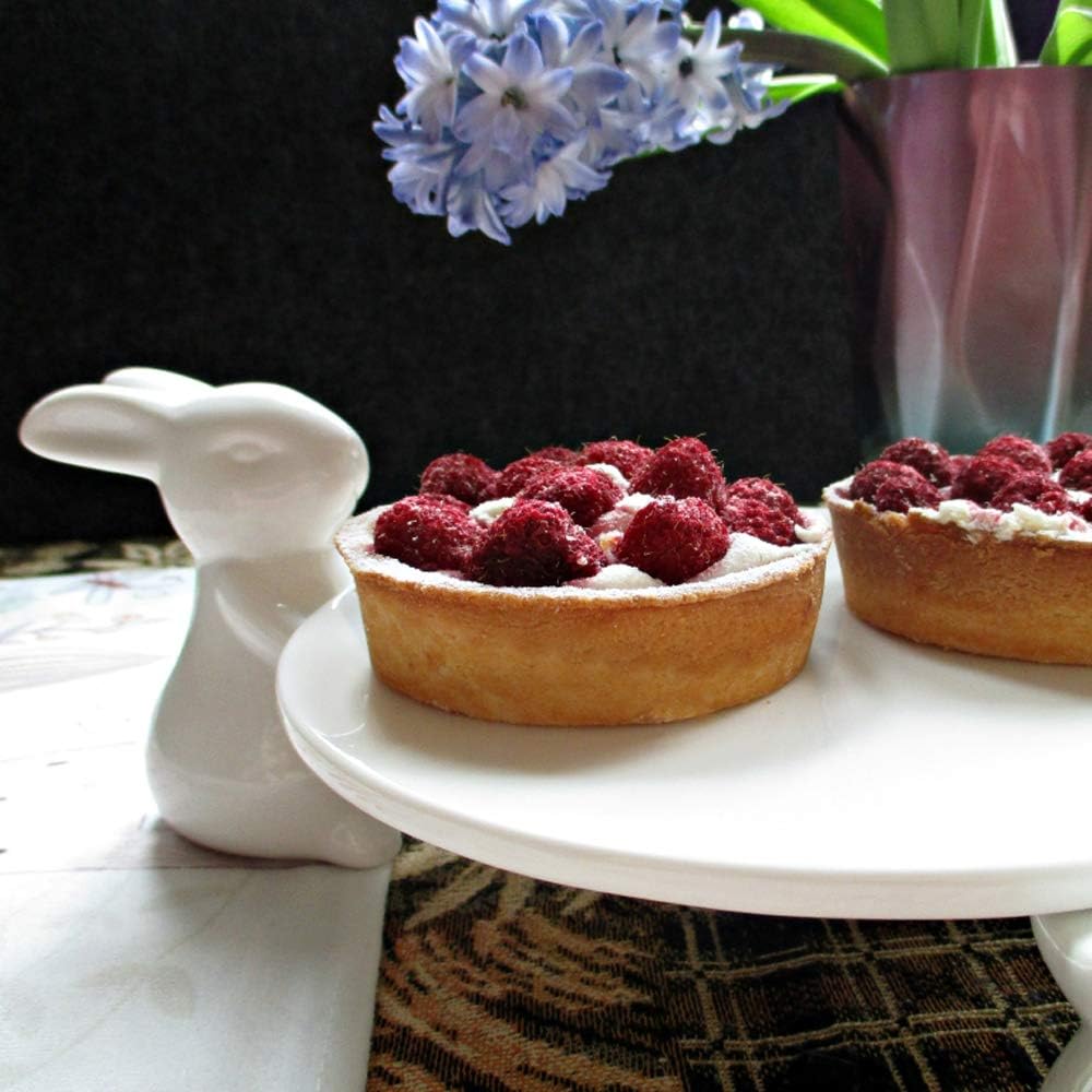Bunny Rabbit Ceramic Plate,Dishes for Dessert Food Server Tray,Cute Cake Stand - Image 3