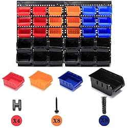 RIVTUN Wall Mounted Storage Bins Parts Rack 4