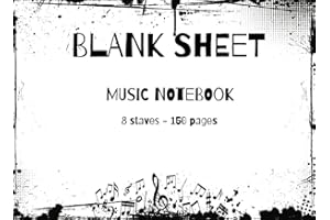 Music Manuscript Paper: 150 Blank Staff Pages LANDSCAPE 8 STAVES