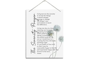 BQL Inspirational Wall Decor, Decorative Hanging Wood Signs, Bible Verse Hanging Sign, Christian Home Decor, Farmhouse Decor for Home Wall, Scripture Decor Art, The Serenity Prayer Wall Sign