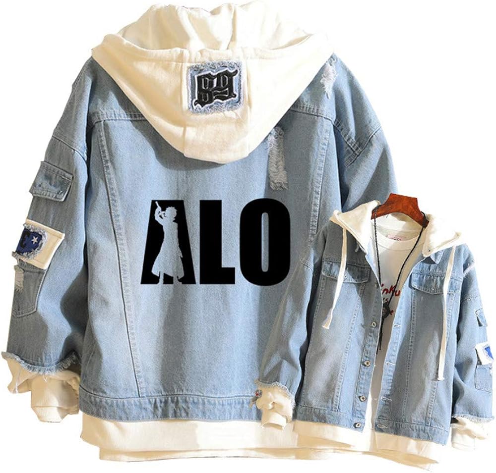 Sword Art Online Sao Anime Jeans Sweatshirt Women Demin Jacket Harajuku Streetwear Unisex Spring Hoodies Couple Clothes Amazon Ca Clothing Accessories
