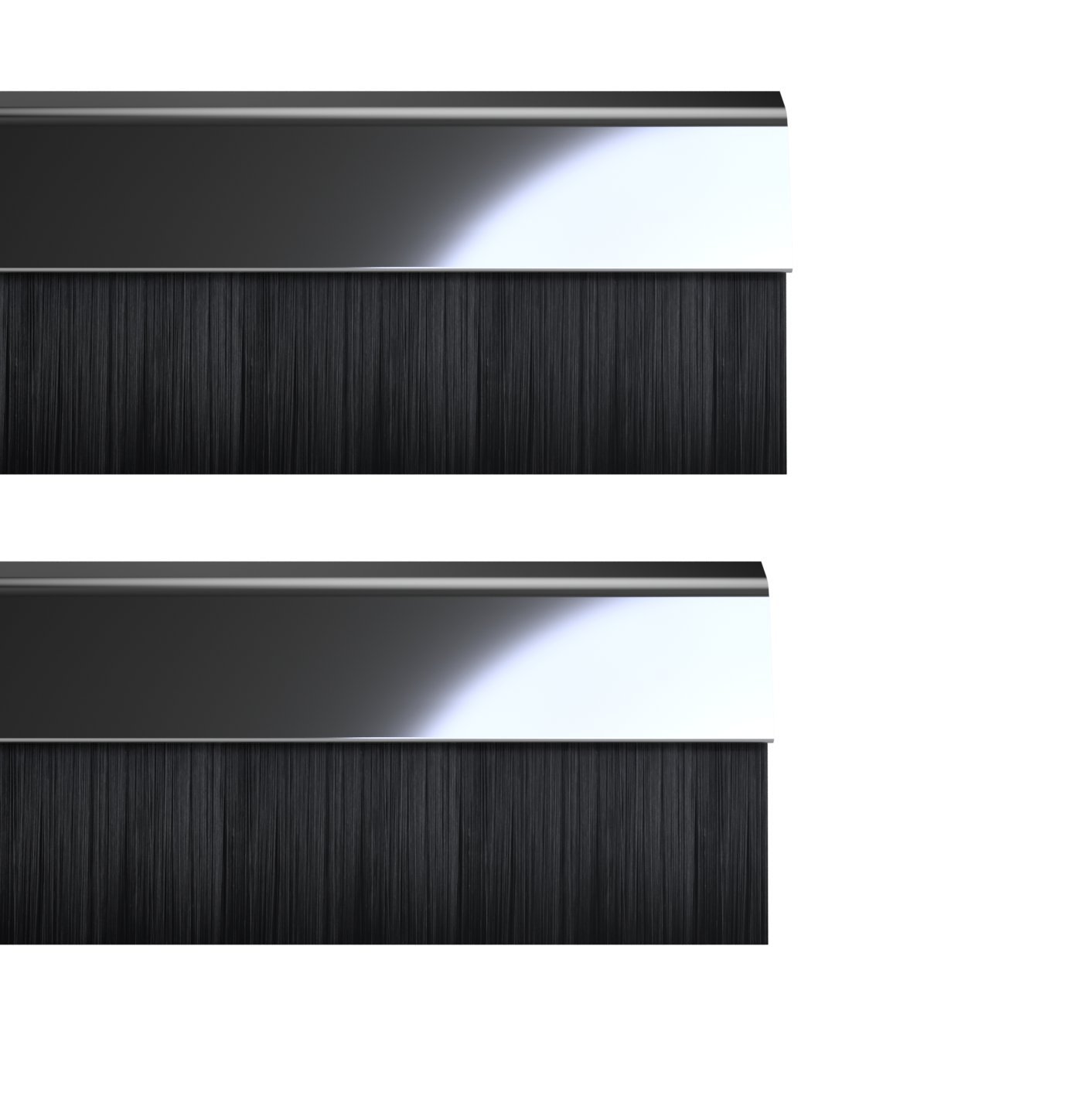 STORMGUARD 02AM0010914CH BDS Cover Clip Bottom of The Door Brush Draught Seal, Chrome, 914 mm, Set of 2 Piece