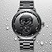 Mens Black Big Face Watches Men 30M Waterproof Large Luxury Casual Stainless Steel Mesh Wrist Watch for Men