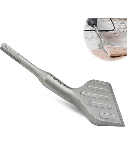 SPKLINE 4.5-Inch Tile & Thinset Removal Chisel – SDS Max Shank, Semicircle Scaling Blade, 14" Length, Hardened Steel Alloy