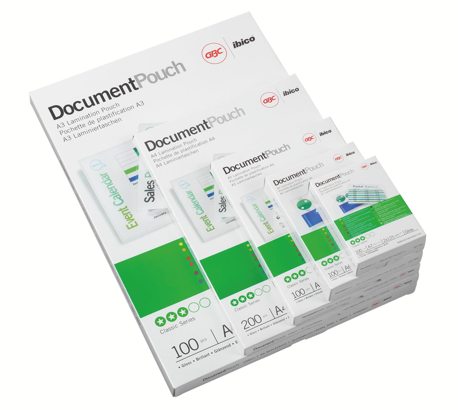 GBC A4 Document Laminating Pouches Gloss (2 x 38 mic, Pack of 200) — image 1