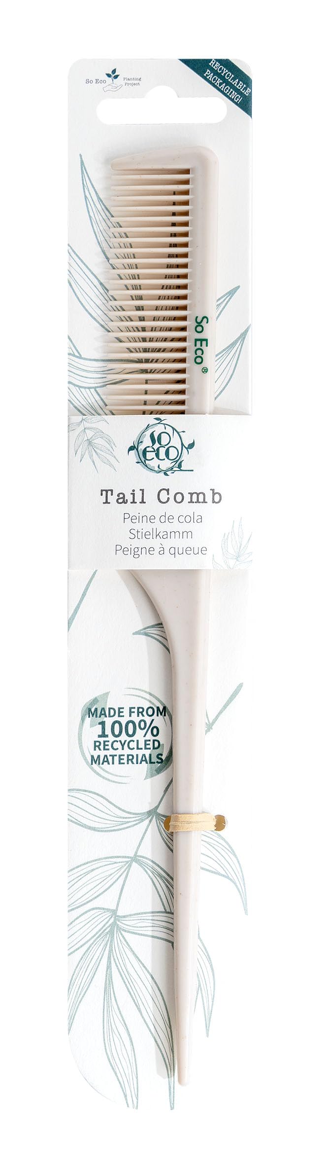 So Eco Tail Comb – Fine-Toothed Rat Tail Comb for Backcombing, Sectioning & Precision Hair Styling, Made From 100% Post-Consumer Recycled Material
