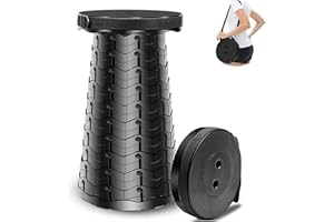 Portable Telescopic folding Camping Stool,Load 400lbs, Collapsible Stool Adjustable Height, Retractable Stool for Camping/Hik