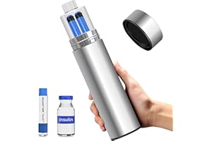 CETIHIO 48H Insulin Pens Cooler Travel Case TSA Approved Diabetic Medicine Travel Cooler, Portable Insulin Medical Cooler - Silvery