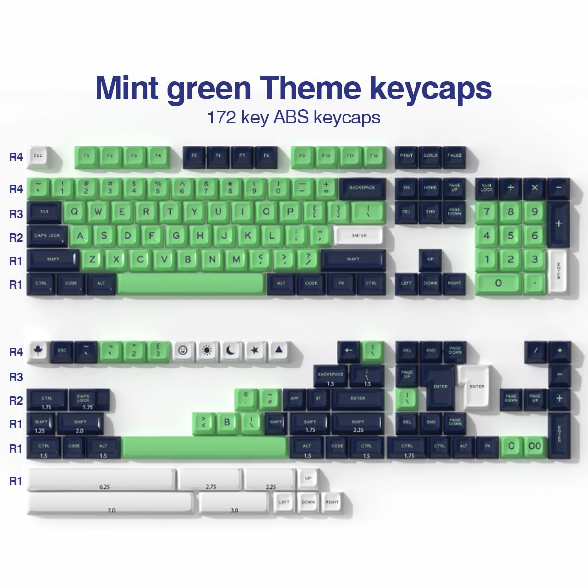 JakeTsai Double Shot Keycaps, 173 Toetsen SA Profiel Keycaps Set met 2 JakeTsai Double Shot Keycaps, 173 Toetsen SA Profiel Keycaps Set met 2