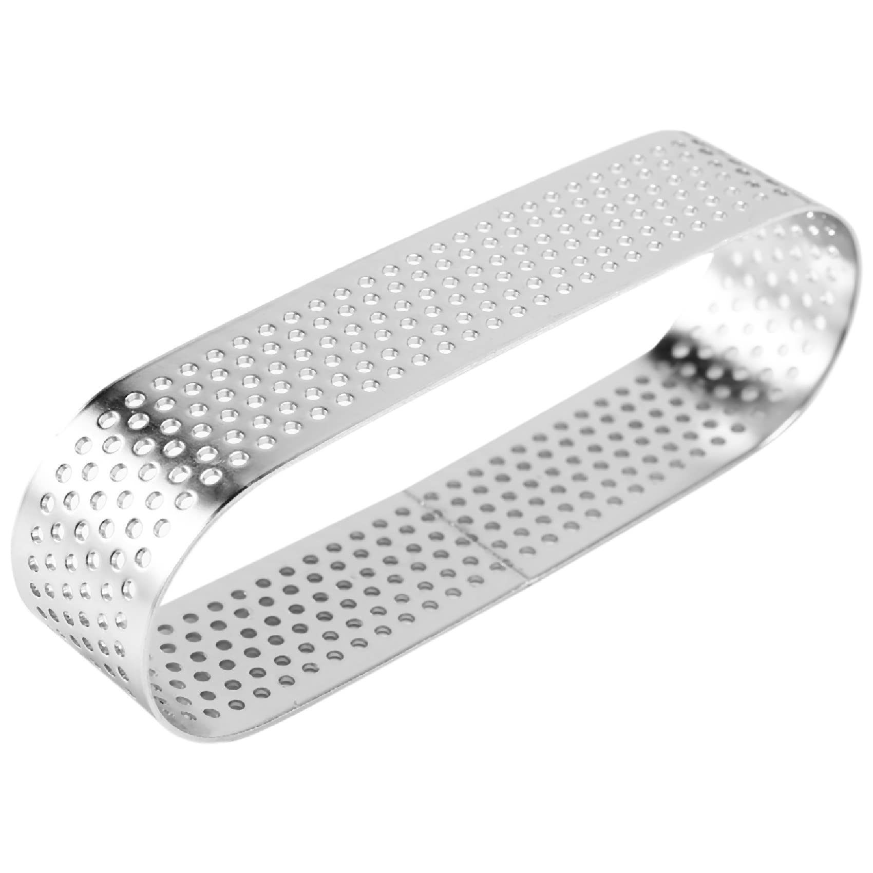 Hopbucan 8Pcs Oval Tartlet French Dessert Mousse Fruit Pie Tart Ring Quiche Cake Mold, Stainless Steel Tart Mousse Ring