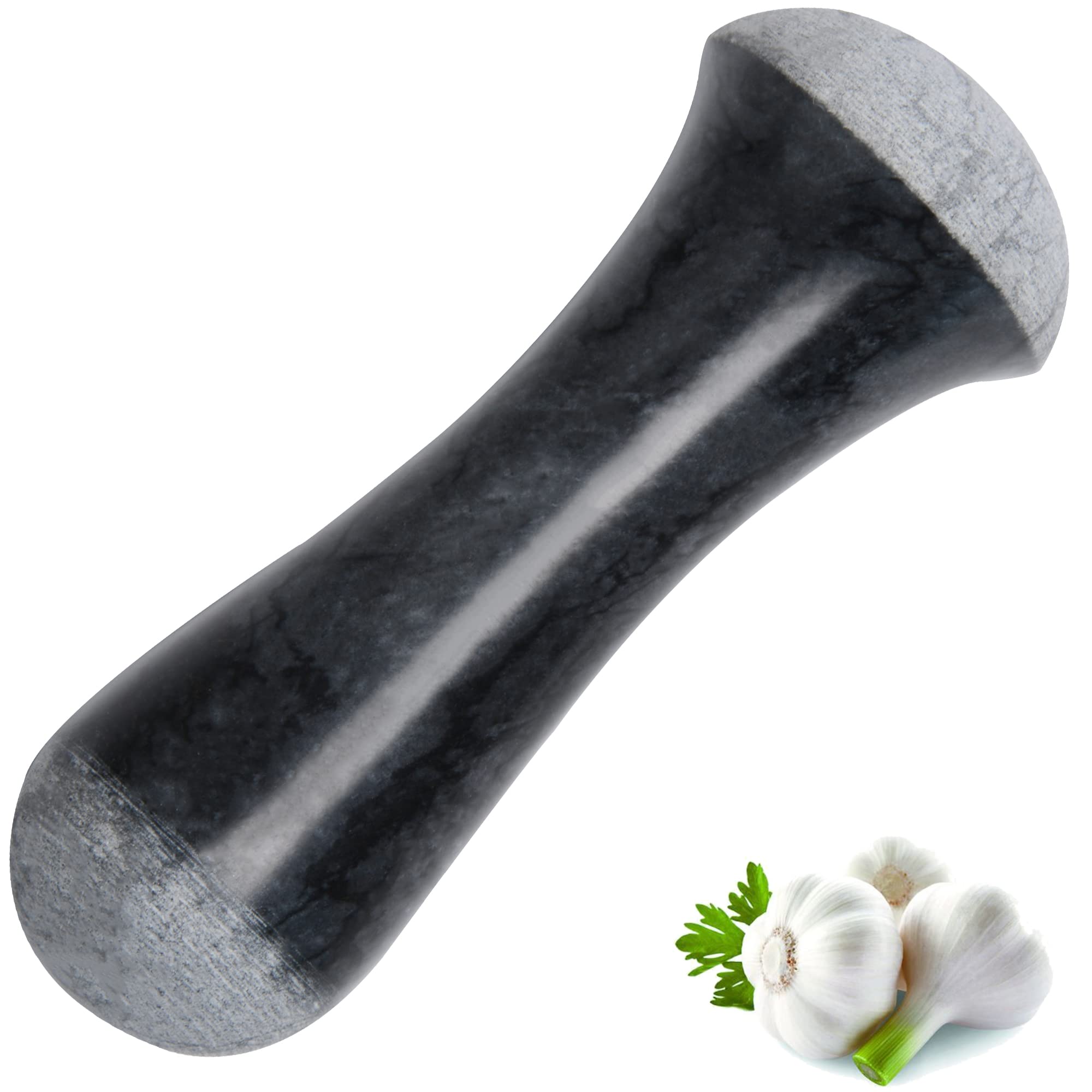 Tianman Marble Replacement Pestle 5.9" Length Polished, Use Pestle on Both Ends (Black Marble Polished)
