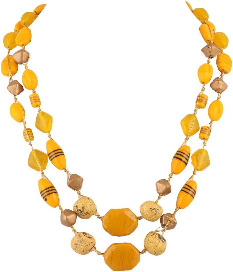 DCA Women's Multi-Colour Multi-Strand Glass Necklace