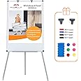 MAKELLO White Board with Stand, Portable Whiteboard Easel 3'x2' for Office Classroom Home School, Adjustable Height, Aluminum Frame, 36x24in
