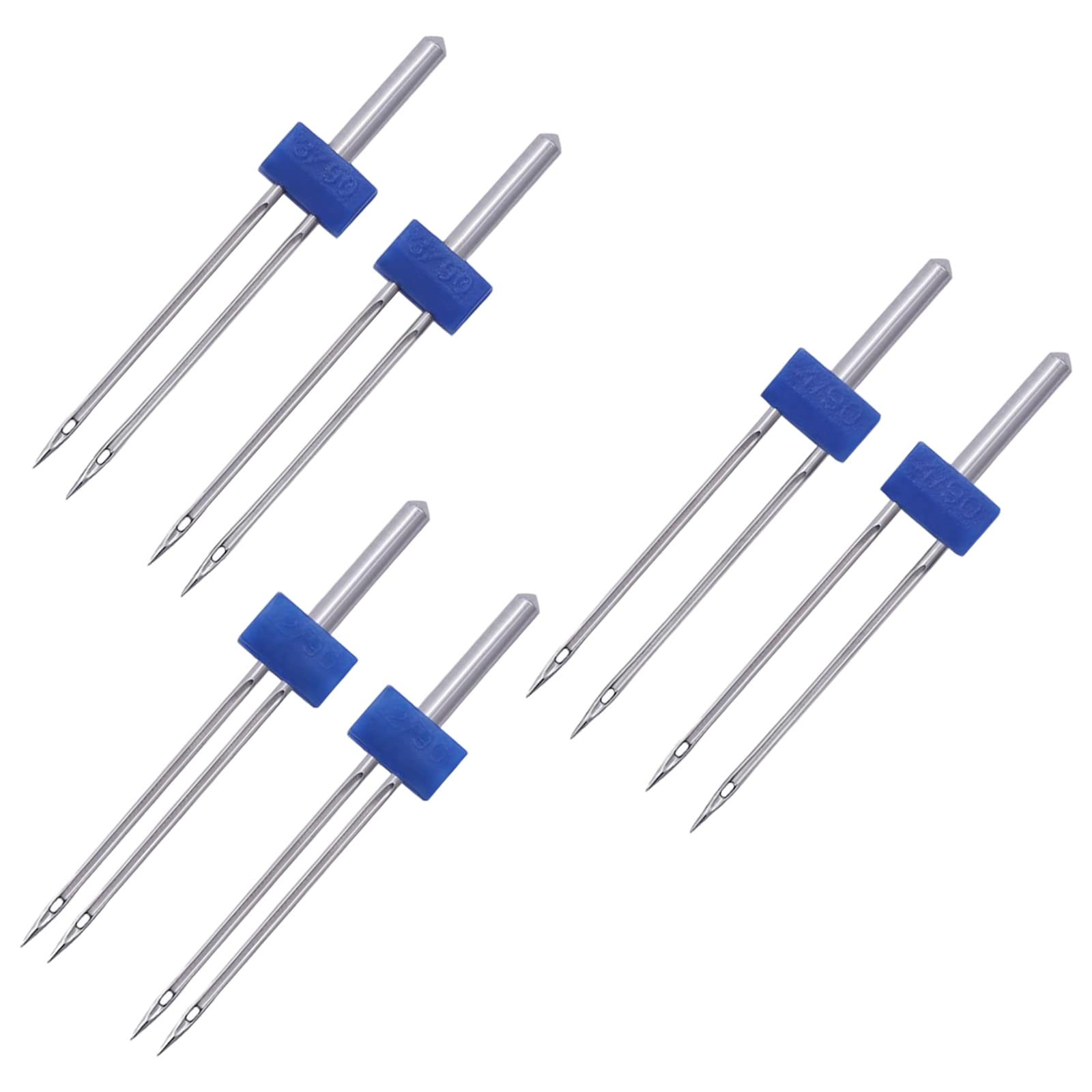 Double Needle, Twin Needle, 6 Pcs Twin Stretch Needles, Twin Needles Sewing Machines, Double Twin Needles Pins, Double Needles for Sewing Machines, Twin Needle Stretch Machine Needles(3 Sizes)
