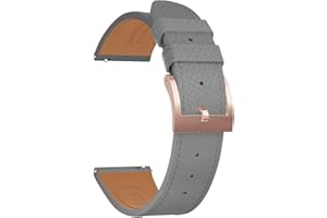 JWNSPA Top Grain Leather Watch Band - Quick Release Brushed Buckle Replacement Strap for Men - Choice of Width -18mm 19mm 20mm 21mm 22mm 23mm 24mm