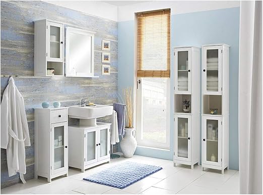 Pelipal Maxim 12 Badmobel Set 60 Cm 7 Teilig Badset Komplettset Stehend Mit Spiegel Keramik Waschtisch Usw Landhausstil In Weiss Glas Weiss Amazon De Kuche Haushalt