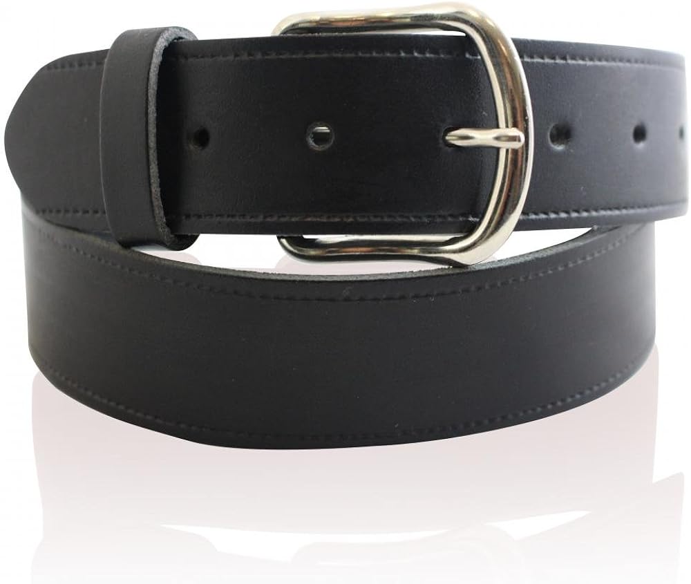 Mens Real Leather 1.25" Black Belt Full Real Leather Belts Made in