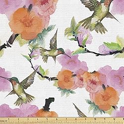 Ambesonne Hummingbird Fabric by The